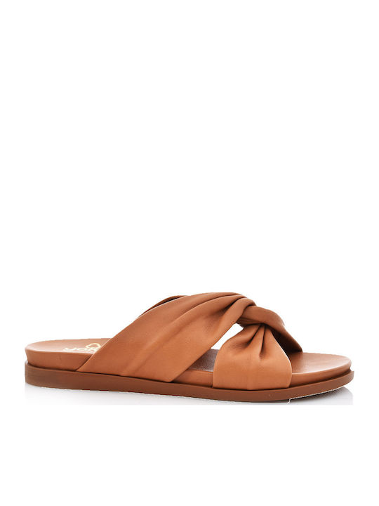 002 Leather Women's Flat Sandals Anatomic in Brown Color