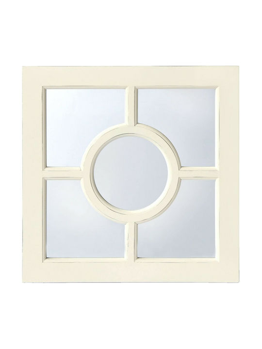 Innova Wall Mirror with White Wooden Frame 42x42cm 1pcs
