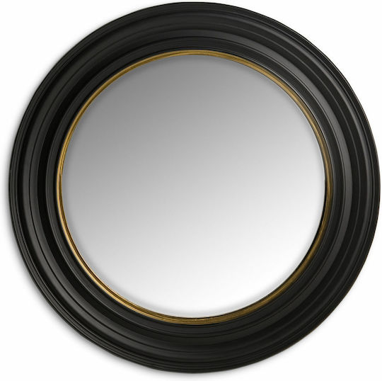 Casa Vogue Wall Mirror with Black Wooden Frame Diameter 75cm 1pcs