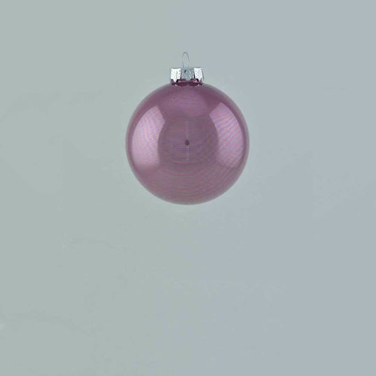 Ornament suspendat Glob De sticlă Violet 6buc
