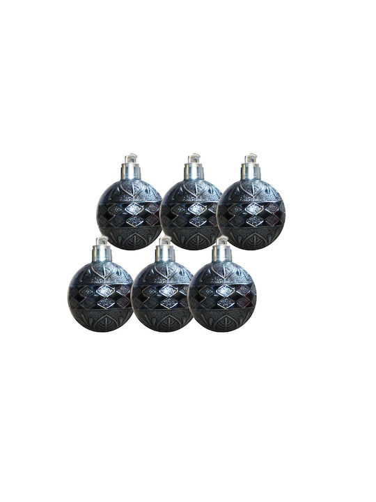 Christmas Ball Ornament Blue 6pcs