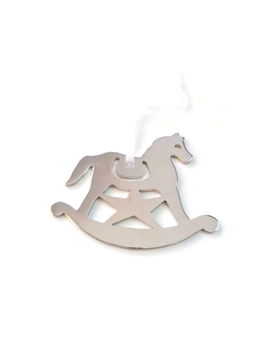 Hängendes Ornament Ηorse Metallisch Silber 6.5x7.5cm