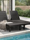 Șezlong Krepă Dublu Plastic Negru 155x138x83cm