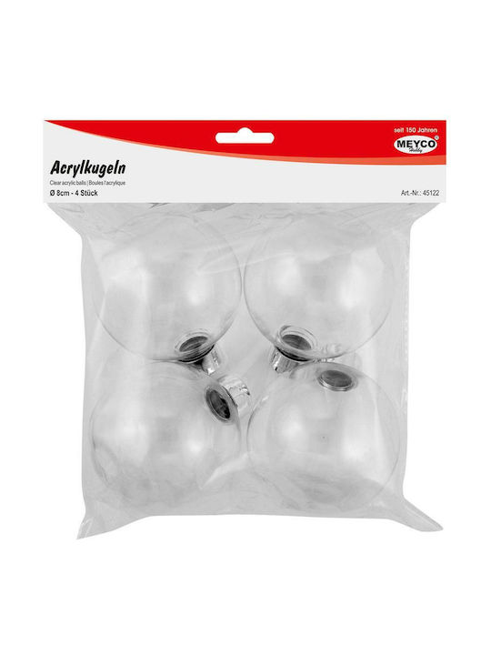 Hängendes Kugel Ornament Ornament Kunststoff Transparent 8cm Set 4Stück