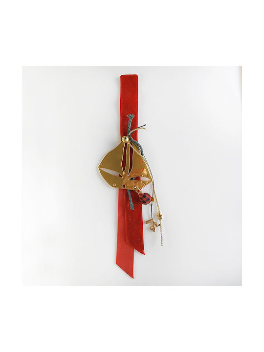 Hanging Lucky Charm Boat Red 2023 8x27cm 1pcs