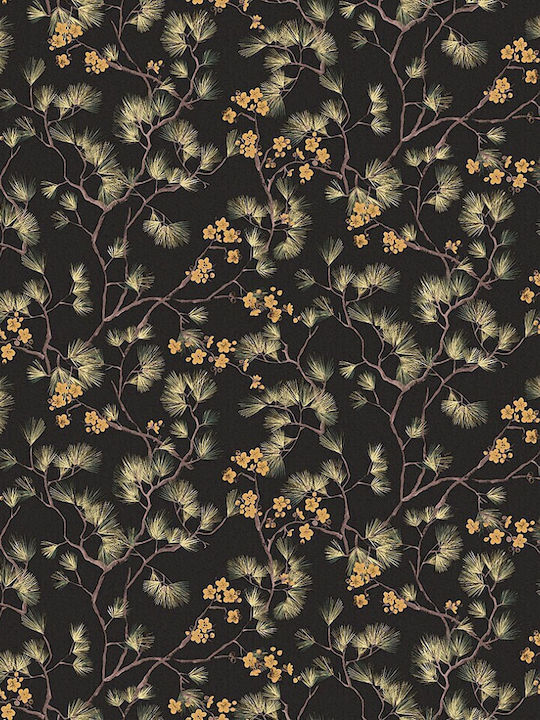 Wallpaper Vinyl Black L1000xW53cm Washable