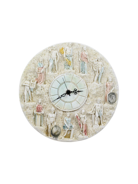 Antique Wall Clock Ceramic Ecru Ø23.6cm