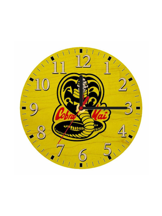 Wall Clock Wooden Yellow Ø20cm