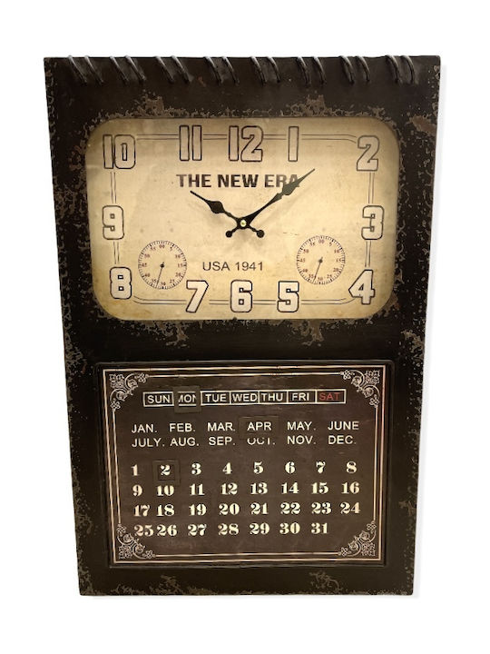 Wall Clock Metallic Brown 60x40cm