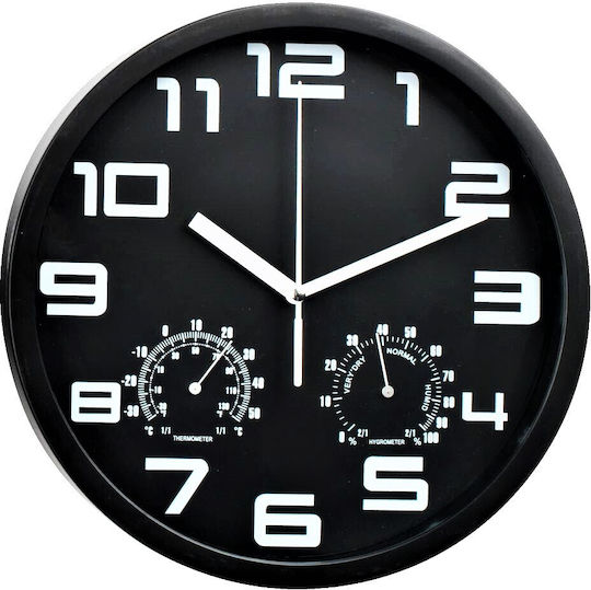 Koopman Ρολόι Τοίχου Πλαστικό Μαύρο Ø25cm Koopman Ρολόι Τοίχου Πλαστικό Μαύρο Ø25cm