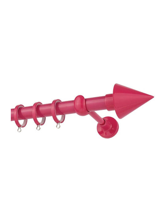 Zogometal Metallisch Vorhangstange Doppel mit Schiene Φ25mm 200cm Fuchsie