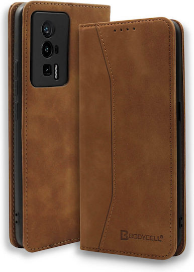Bodycell Book Δερματίνης Καφέ (Poco F5 Pro)