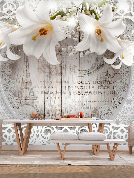 Wall Mural Fabric White L100xW70cm