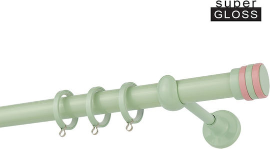 Zogometal Metallisch Vorhangstange Prestige Collection Doppel mit Schiene Φ25mm 300cm Grün