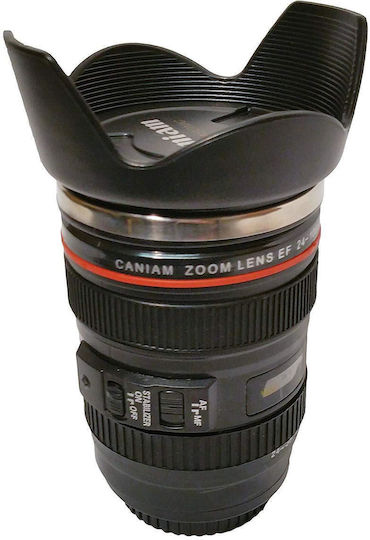 Mug Plastic with Lid Black
