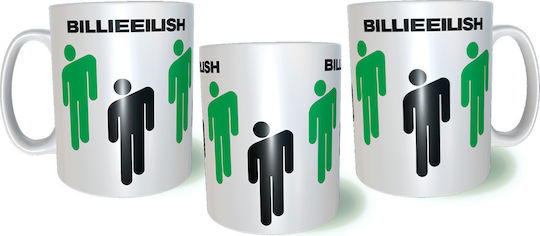 Rock Deal Billie Eilish Stickman Keramiktasse Weiß 325ml