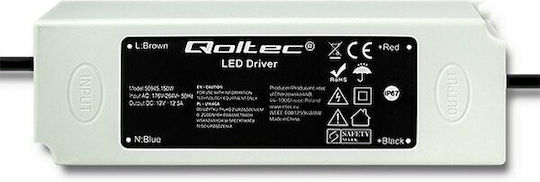 Qoltec Τροφοδοτικό LED Στεγανό IP67 Ισχύος 150W με Τάση Εξόδου 12V