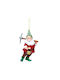 Hanging Dwarf Ornament Plastic Red