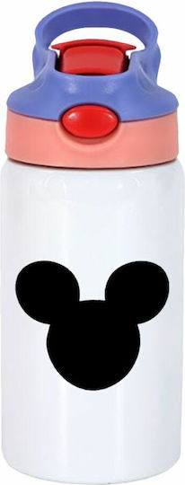 Koupakoupa Kids Water Bottle Mickey Stainless Steel with Straw White 350ml
