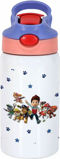 Koupakoupa Stainless Steel Kids Water Bottle Paw Patrol with Straw White 350ml