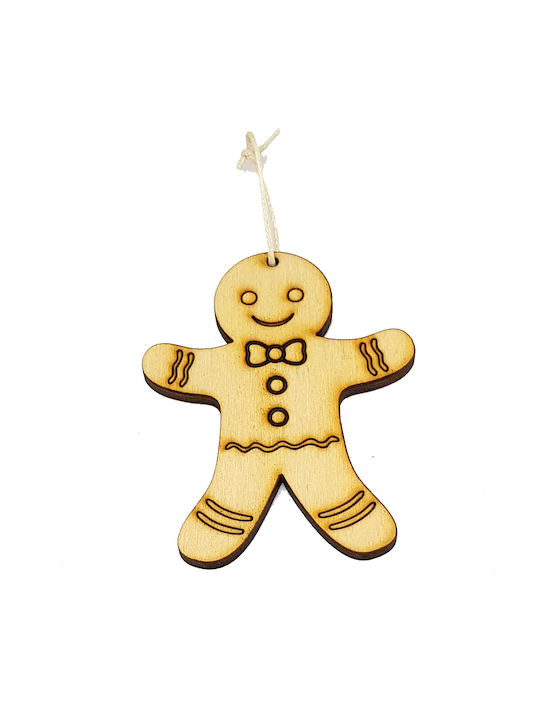 Ornament suspendat Candy Din lemn Maro 5.6x7buc