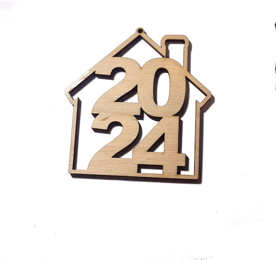 Hängendes Ornament Etikett Hölzern Beige 9.5x9.5cm