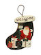 Hanging Santa Claus Ornament Wooden Multicolour 1.5x19cm