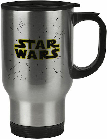 Koupakoupa Star Wars Thermosflasche Rostfreier Stahl 450ml Silber mit Handgriff