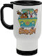Koupakoupa Stainless Steel Thermos Bottle 450ml White with Handle