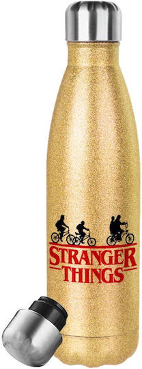 Koupakoupa Stranger Things Μπουκάλι Θερμός Ανοξείδωτο 500ml Χρυσό