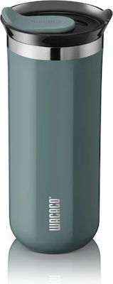 Wacaco Octaroma Grande Glass Thermos Stainless Steel BPA Free Blue 435ml with Mouthpiece