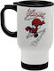 Koupakoupa Stainless Steel Thermos Bottle 450ml White with Handle and Straw