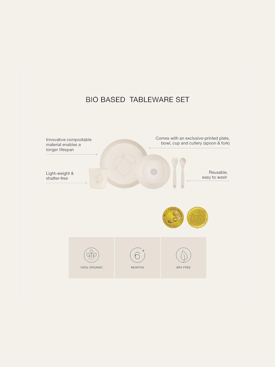 Bio Based Tableware Set - Dino Green