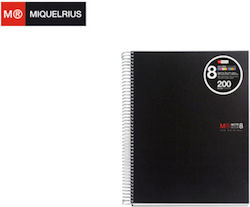 Miquelrius Spiral Notebook Essay (with Margin) A5 200 Sheets ORIGINALS Black 1pcs