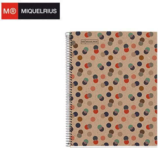 Miquelrius Spiral Caiet Cu dungi A4 80 de Foi Multicolor 1buc