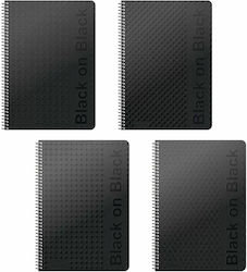 Logigraf Spiral Notebooks Ruled B5 3 Subjects Black 6pcs