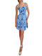 Enzzo Sommer Mini Kleid Blau