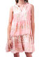Lace Summer Mini Dress Pink