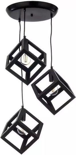 Stimeno Pendant Light Black with Socket E27 16x116x116cm