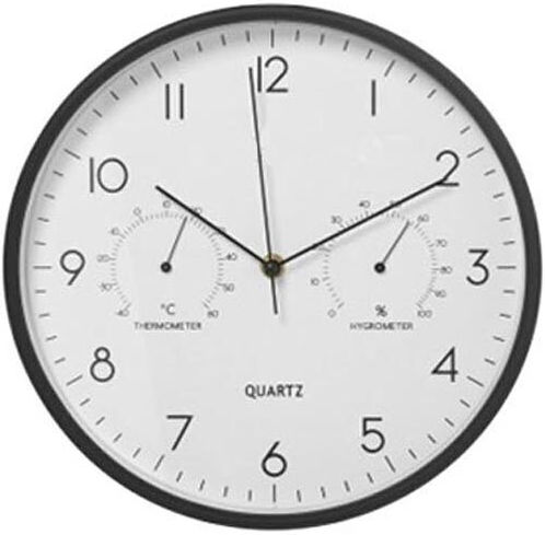 Wanduhr Kunststoff Schwarz Ø30cm