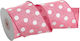 Fabric Ribbon Polka Dot Pink 70mm 10m 1pcs