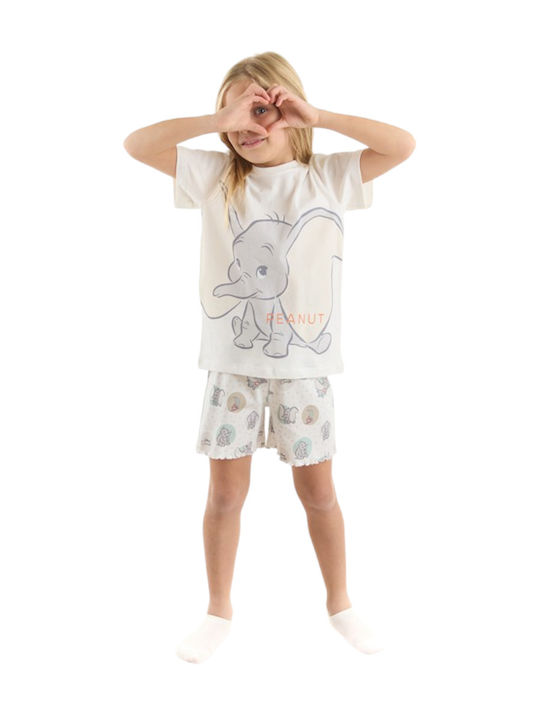 Disney Set Top & Bottom Kids Summer Pyjamas White