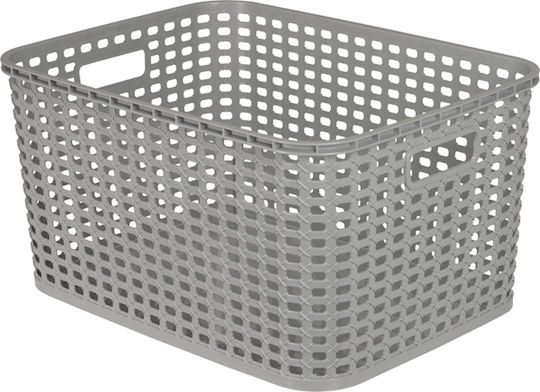 TnS Plastic Storage Basket Gray 28x20x12cm