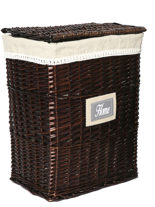 Wicker Laundry Basket with Lid 38x28x53cm Brown
