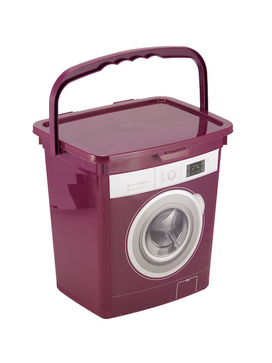 Laundry Basket Plastic with Cap Red