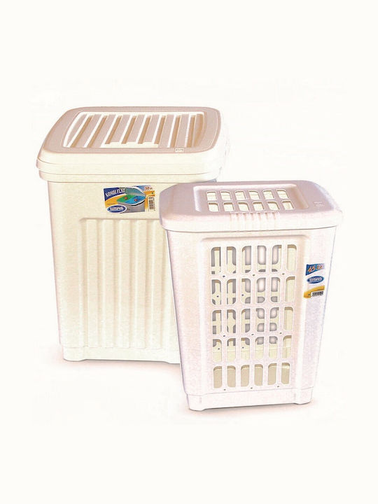 Tontarelli Laundry Basket Plastic with Cap White