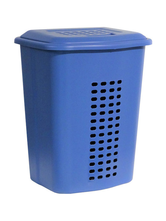 Viomes Coș De Rufe Din Plastic 52lt Cu Capac 43x36x55cm Albastru