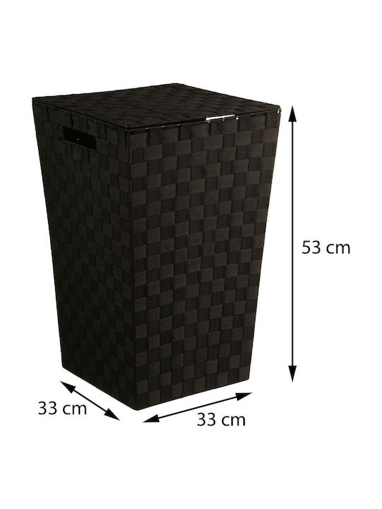Atmosphera Καλάθι Απλύτων Υφασμάτινο 50lt με Καπάκι 33x33x53cm Μαύρο