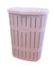 Happy House Καλάθι Απλύτων Bamboo 65lt με Καπάκι 46x48x59cm Ροζ