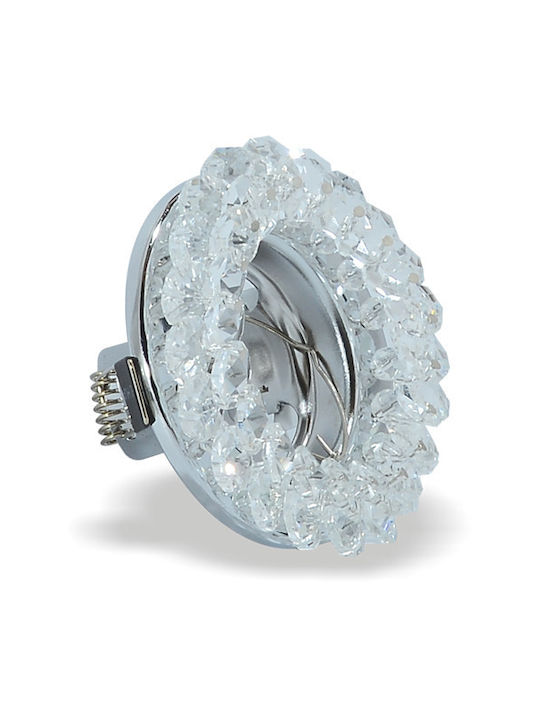 Round Crystalline Frame for Spot GU10 Silver 1pcs